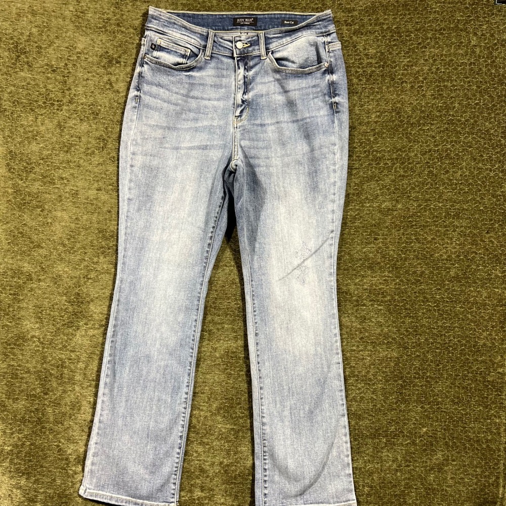 Judy Blue Boot Cut Jeans Womens 14W Light Wash Distressed JB82337LT-CO-PL